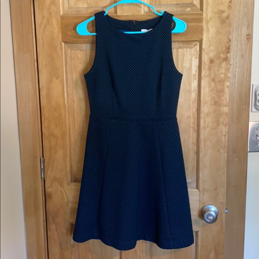 Loft classic fit & flare navy dress